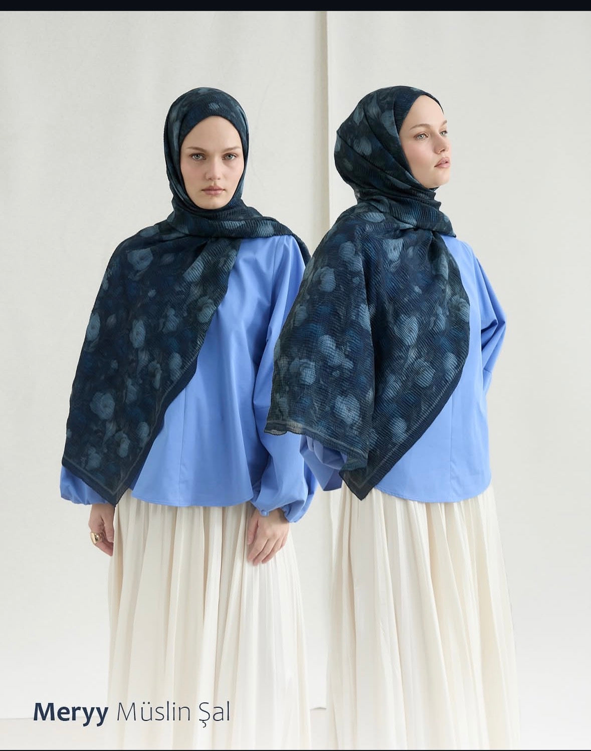 Muselin Hijab Blau