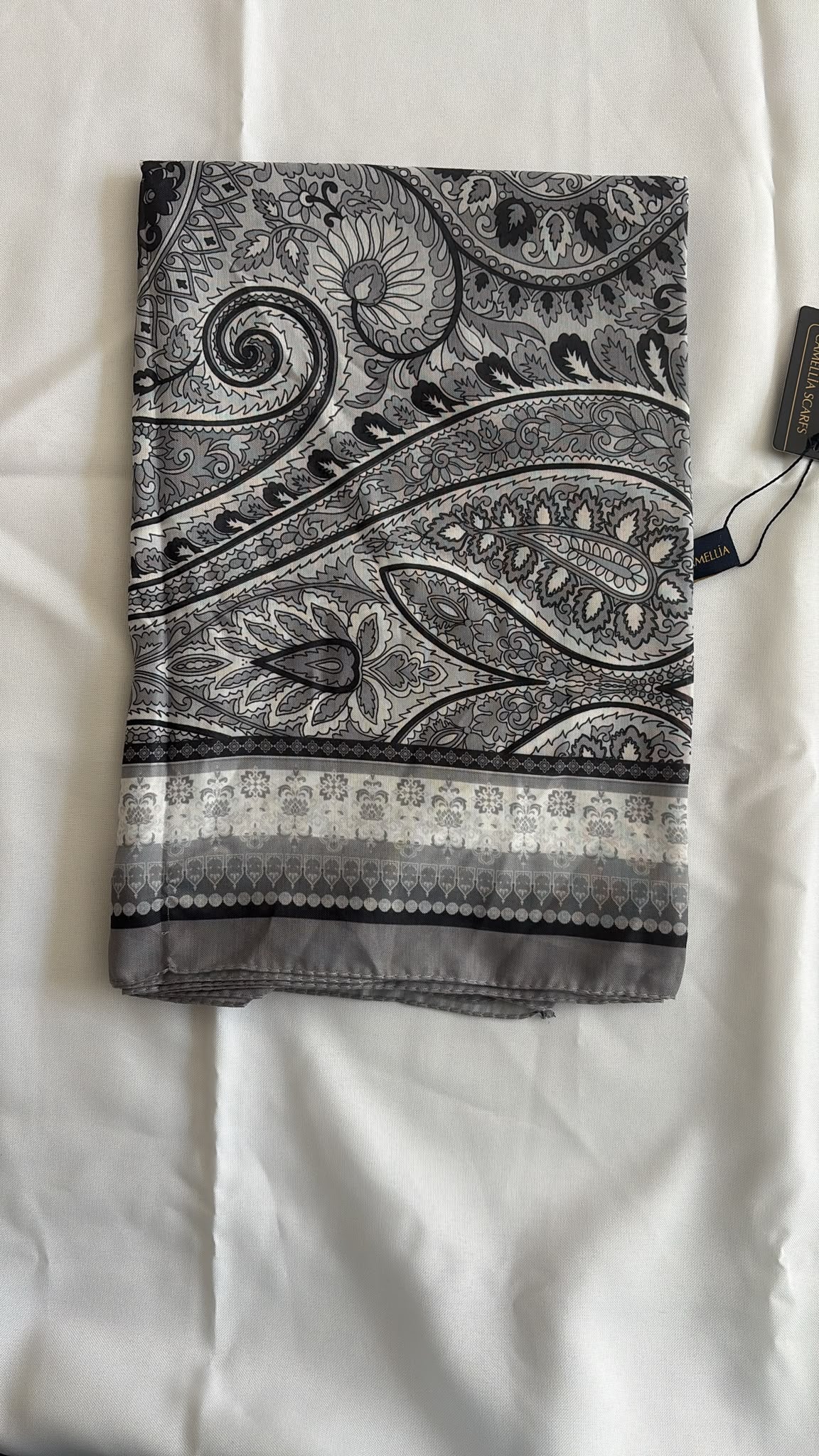 OUTLET Baumwollhijab Grau Etnik Design