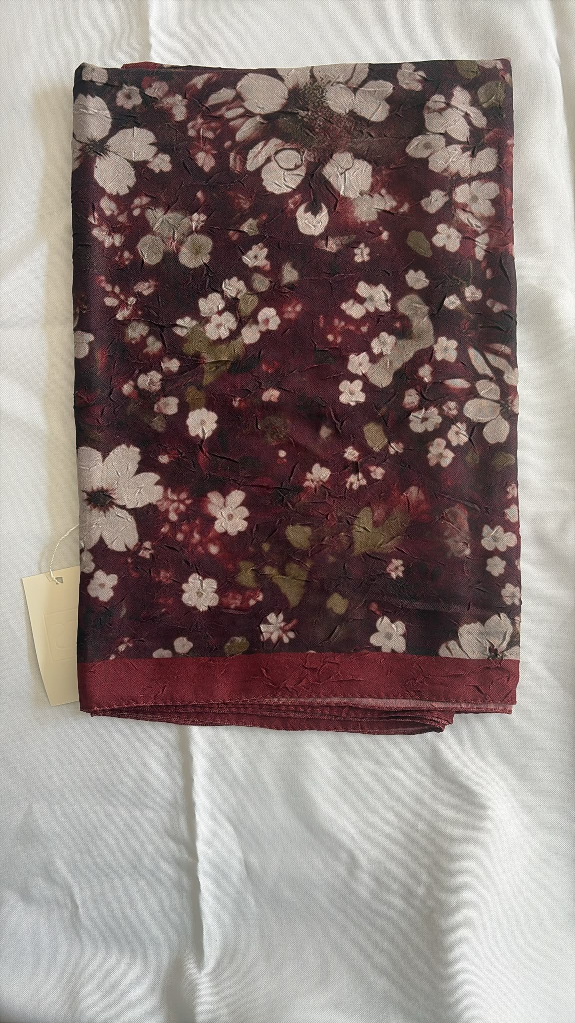 OUTLET Baumwollhijab Blumendesign Dunkelrot